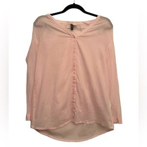 H&M sheer pink button up size 6